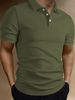 Men's Clothing Polo Shirt Solid Color Jacquard Men's Short Sleeved Casual Tight Lapel Shirt_viptrois.com