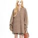 Solid Gray American Retro V-Neck Men's Autumn Winter Lazy Style Loose Knitwear Coat Sweater_viptrois.com