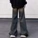 Autumn American Retro Distressed Wide Leg Jeans For Men, Loose Casual Straight Leg Trousers Trendy_viptrois.com