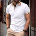 Men's Slim-Fit Polo Shirt – Modern Spread Collar, Breathable Short Sleeve Tee For Casual & Business Wear_viptrois.com