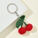 Bag Charm Cute Handmade Wool Knitted Cherry Pendant Mobile Phone Pendant Keychain Chain Car Key Bag Pendant Accessories_viptrois.com