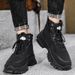 Men's Waterproof Slip-Resistant Work Boots High Top Casual Martin Boots For Outdoor Hiking Comfortable PU Leather Shoes_viptrois.com
