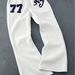 Retro American Style Fleece-Lined Sweatpants With Letter Embroidery, Drawstring Waist Unisex Thick Winter Lounge Pants_viptrois.com
