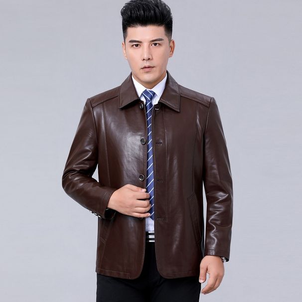 Haining Genuine Men In Autumn Winter, With Thick Velvet Soft Leather Middle-Aged And Elderly Men. Father's Sheepskin_viptrois.com