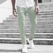 Men's Clothing autumn and winter new casual slim fit nine point pants solid color casual pocket pants_viptrois.com