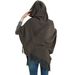 Unisex Cape Women's solid-colored striped fringed hooded cape_viptrois.com