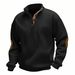 Cross-Border American Style Autumn Winter Jacquard Ribbed Western Denim Sports Fashion Casual Men's Long Sleeve Stand_viptrois.com