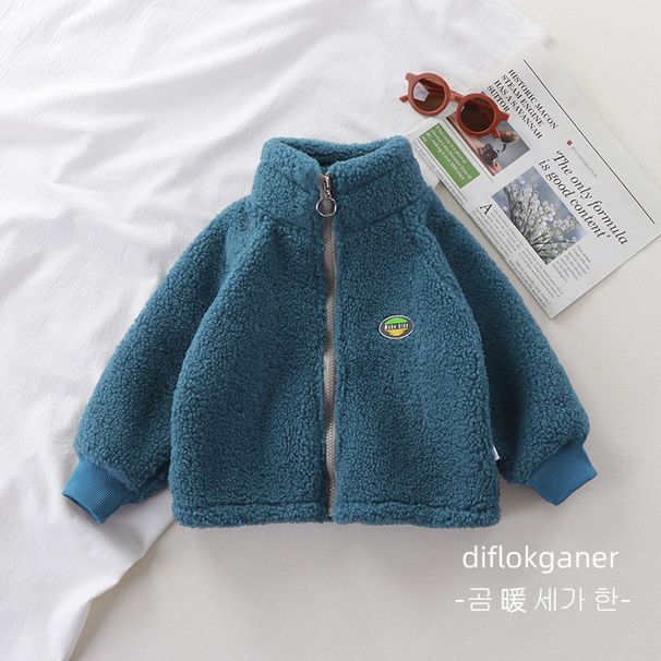 Children's lamb fleece jacket plus velvet jacket for boys and girls new styles for autumn and winter_viptrois.com