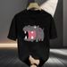 Loose Short-sleeved New Pure Cotton Casual Fashion Men's Clothing 2025 Summer Personalized Creative Printing Crew Neck T-shirt_viptrois.com