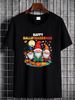 Happy HalloThanksMas Gnomes Halloween Thanksgiving Xmas T-Shirt Women Comfortable Summer Casual Breathable Designer Clothes Print Round Neck Short Sleeve Stretched Women Top Graphic Tees Soft Graphic Streetwear Versatile Unisex_viptrois.com
