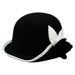 Hepburn style woolen bucket hat for women autumn and winter French retro elegant camellia pot hat with contrasting color edge all match hat_viptrois.com