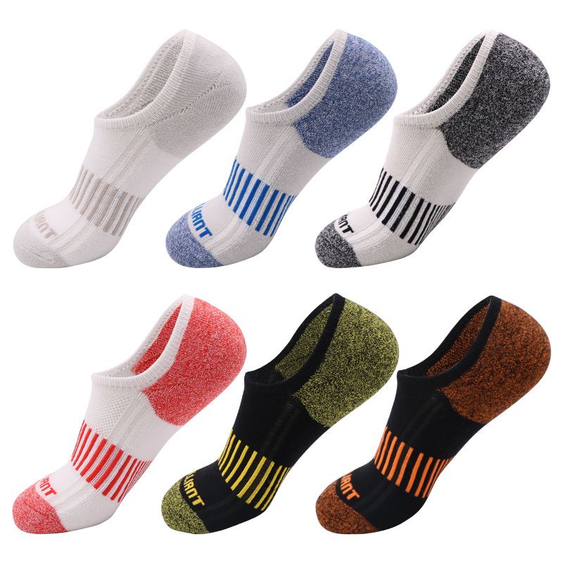 Shoe Accessories Towel Bottom Boat Socks Men's Silicone Non Drop Heel Sweat Absorbent Breathable Sports Socks Shallow Mouth Invisible Running Socks_viptrois.com
