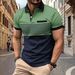 Summer Men's Casual Short-sleeved Polo Shirt Solid Color Lapel Trend Fashion Business Breathable Comfortable Short-sleeved T-shirt_viptrois.com
