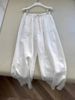 Men's Clothing Linen White Pants Summer Thin Breathable Loose Wide Leg Straight Drape Cotton And Linen Casual Trousers_viptrois.com