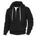 American Style Fleece-Lined Half-Zip Trendy Hooded Long Sleeve Loose Fit Men's Spring And Autumn_viptrois.com