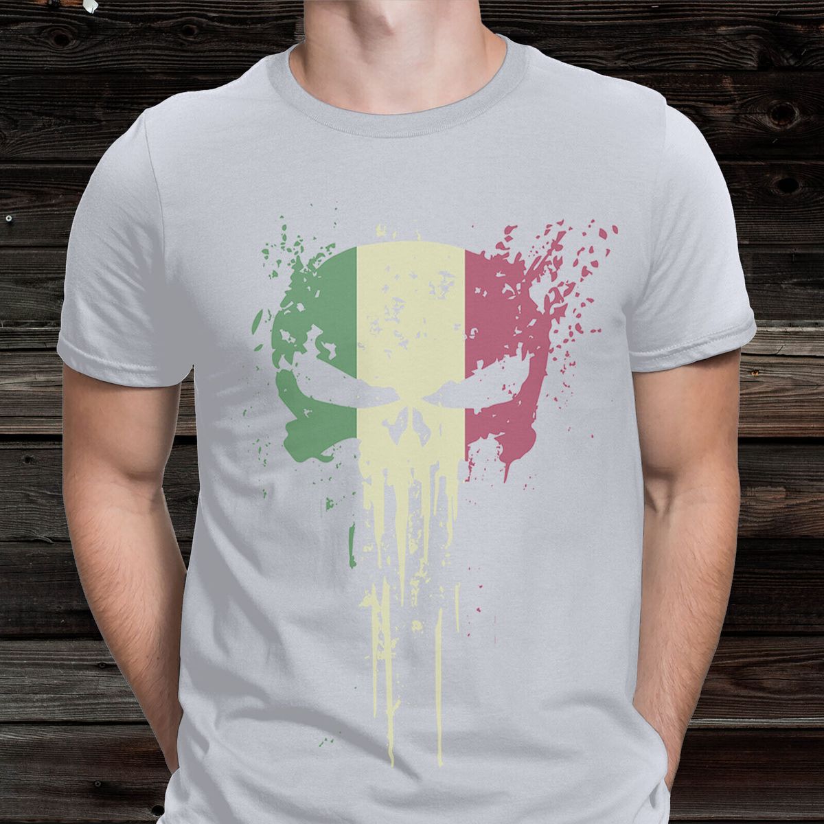 Italy Skull Flag Ride On Motorbike Ride Forever Biker Mens T-Shirt Mens Womens Tees Top #B_viptrois.com