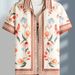 Large Size Men's Trendy Short Sleeve Shirt Loose Fit Casual Lapel Polyester Summer Shirt Printed Modern Stylish_viptrois.com