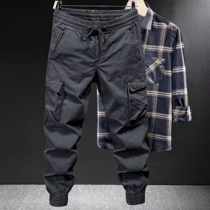 Hipster Casual Overalls Men's Hipster Loose Legs Solid Color Overalls Pants Men's Casual Pants_viptrois.com
