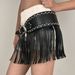 Western Punk Bohemian Belt With Studs & Fringe For Women – Wide Waistband, Asymmetric Design, Vintage Style, Adjustable Buckle_viptrois.com