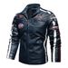 Men's Vintage Motorcycle Jacket Fashion New Biker Leather Jacket Male Embroidery Bomber Coat Winter Fleece Pu Overcoat_viptrois.com