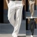 Men's Clothing Men's Straight Leg Business Suit Trousers, Loose Casual Drape Suit Trousers_viptrois.com
