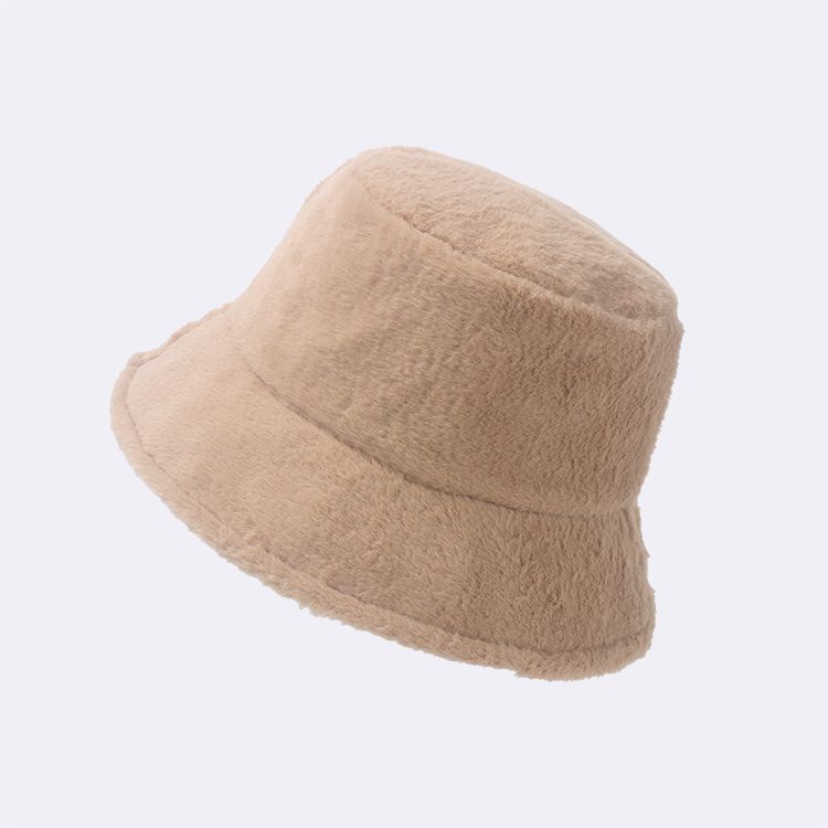 Fashionable Autumn And Winter Light Plate Thickened Solid Color Rabbit Fur Fisherman Warm Basin Sunshade Hat_viptrois.com
