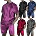 Men's Clothing Solid Color Sportswear Set Breathable Running Basketball Short Sleeve T-Shirt & Shorts - Lightweight Polyester Comfort Fit For Gym _viptrois.com