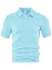 Men's Clothing Men's Summer Thin Loose Breathable Leisure Solid Color Jacquard Cloth Lapel Short Sleeved Men's Polo Shirt_viptrois.com