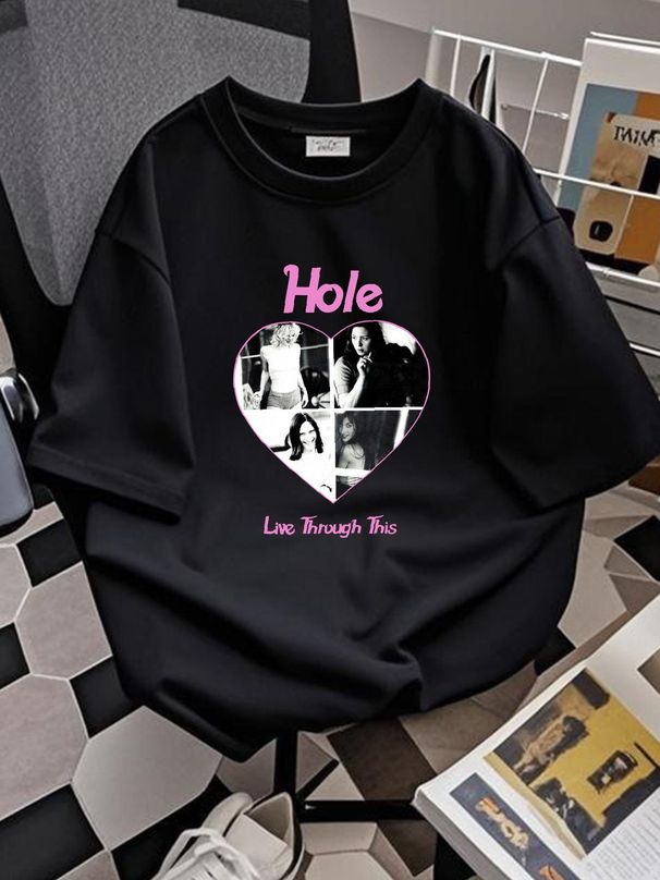 New Hole Band Courtney Love Men's Black T-Shirt Vintage Gift, Full Size S To 5XL Versatile Soft Summer Stylish Designer Clothes Streetwear Casual_viptrois.com