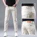 2026 European High-end Men's Cropped Jeans, Korean Style, Casual Slim Fit, Stretchy Tencel, Summer Thin Version_viptrois.com