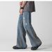 Washed Denim Jeans For Men In The Summer 2025, American High Street, Loose Loose, With Sense Of Draping, Featuring A_viptrois.com