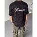 Men's Heavyweight Cotton T-Shirt 3D Embroidered Lettering American High Street Style Summer Loose Fit Short Sleeve Top_viptrois.com