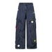 Men's Clothing Women's Floral Embroidered Work Jeans For Autumn And Winter American Retro Multi Pocket Army Green Loose Wide Leg Mopping Pants_viptrois.com