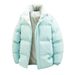 Stand-up Collar Striped Cotton-padded Clothes For Men And Women, Thickened Cotton-padded Clothes, Loose Couple Padded Jackets For Men_viptrois.com