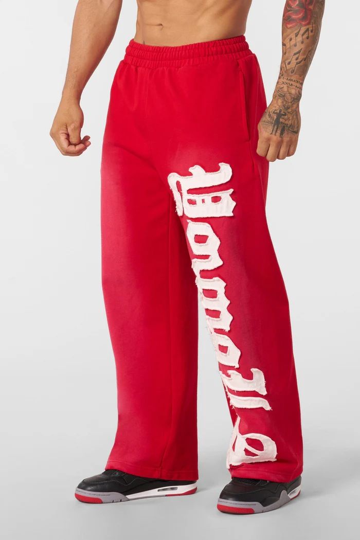 Men's Clothing Pants New Letter Print Men And Women Loose Trendy Sweatpants_viptrois.com