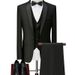 Men's Clothing Three Piece Suit One Button Double Fork Slim Fit Fashion Business Suit_viptrois.com