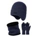 Men's knitted hat and fleece ear-protection thermal hat wool blend outdoor thickened gloves bib set_viptrois.com
