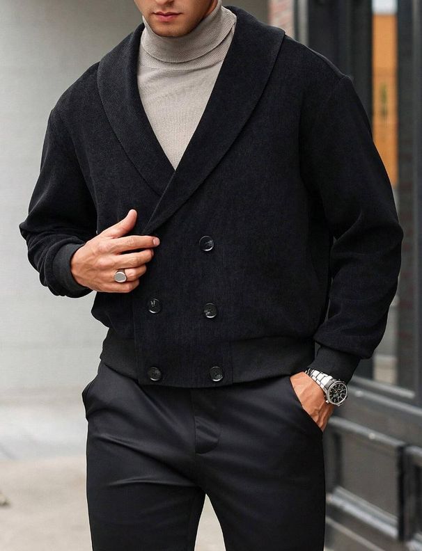 Autumn And Winter New Men's Coat Trend Simple Ins British Style Handsome Corduroy Jacket_viptrois.com