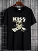KISS 2012 Tour Blue Skull Guitars Short Sleeve Crew Neck Alstyle T-Shirt Top 2X Stretched Casual Versatile Comfortable Designer Clothes Fashion_viptrois.com