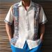 Men's Trendy Short Sleeved Shirt Summer Fashion 3D Print Bamboo Joint Linen Loose Casual Clothing_viptrois.com