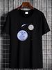 Moon Circling Earth T-Shirt Planet Earth Astronomy Space Tee Designer Clothes Homme Summer Soft Streetwear Stretched Top For Everyday Wear_viptrois.com