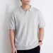 Men's Short Sleeve Polo Shirt Retro Solid Color Knitted Business Casual Summer Top New_viptrois.com