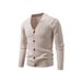 Men's V-Neck Knit Cardigan Sweater - Warm & Stylish Long Sleeve Pullover For Casual & Business Casual Wear_viptrois.com
