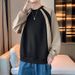 Men's Heavyweight Streetwear Hoodie – Korean-Inspired Crewneck Sweatshirt (M-3XL, Breathable Polyester, Anti-Pilling, Distressed Print)_viptrois.com