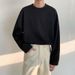 Spring Autumn Pure Cotton Long Sleeved T-Shirt Youth Solid Color Underlay Shirt Loose And Simple Versatile Hoodie_viptrois.com