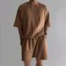 Men's Clothing New Summer Shorts Short Sleeved Men's Terry Casual Round Neck Sports Men's Two Piece Suit_viptrois.com