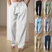 Men's Hip-Hop Breathable Linen Loose Fit Casual Pants For Spring & Summer – Comfortable & Stylish_viptrois.com