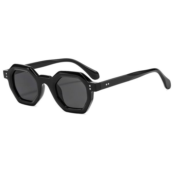 New Retro Fashion Polygonal Sunscreen Men's And Women's Sunglasses Cross-border European And American Personalized Sunglasses Casual Sunglasses_viptrois.com