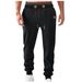 Men's Fleece Jogger Pants - Polyester Casual Sweatpants With Tapered Cuff, Elastic Waist & Pockets (Black/Navy/White/Khaki/Burgundy/Gray)_viptrois.com