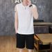 Summer New Thin Ice Silk Sleeveless Vest Men's Shorts Set Trendy Casual Two-Piece Outerwear Cotton_viptrois.com